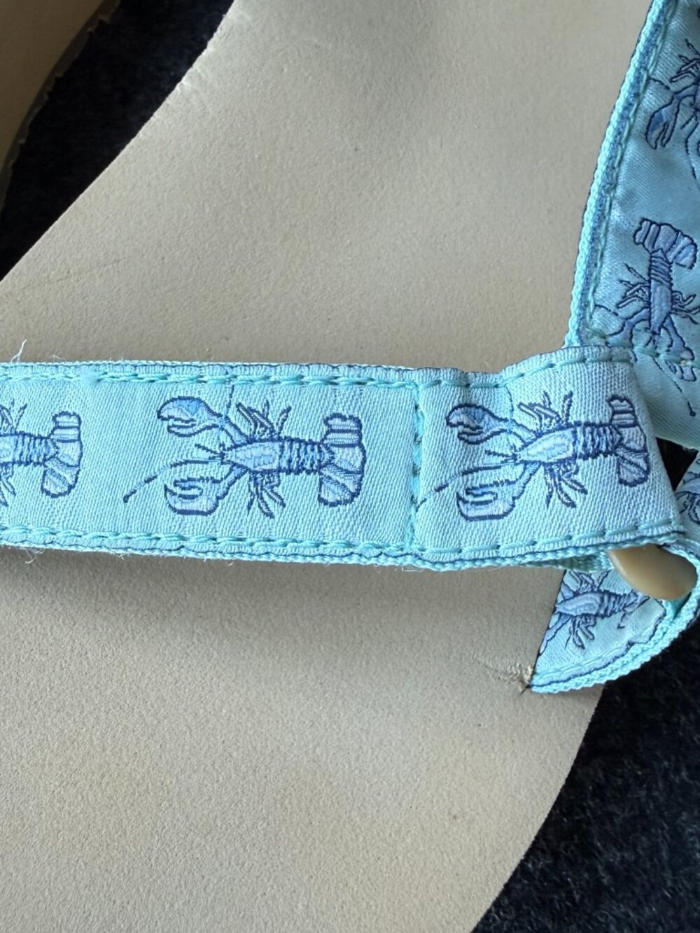 L.L. Bean x Sara Fitz Lobster Print Sandals Size 10 - Picture 3 of 10
